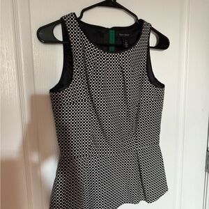 White House Black Market Black and White Checkered Tank Top
